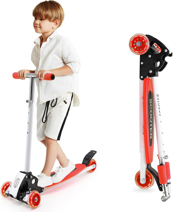 Kids Kick Scooter with Adjustable-Height Handlebars