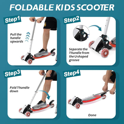 Kids Kick Scooter Adjustable Height Handlebars