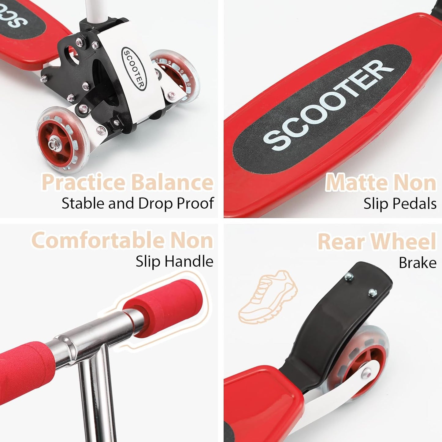 Kids Kick Scooter Adjustable Height Handlebars