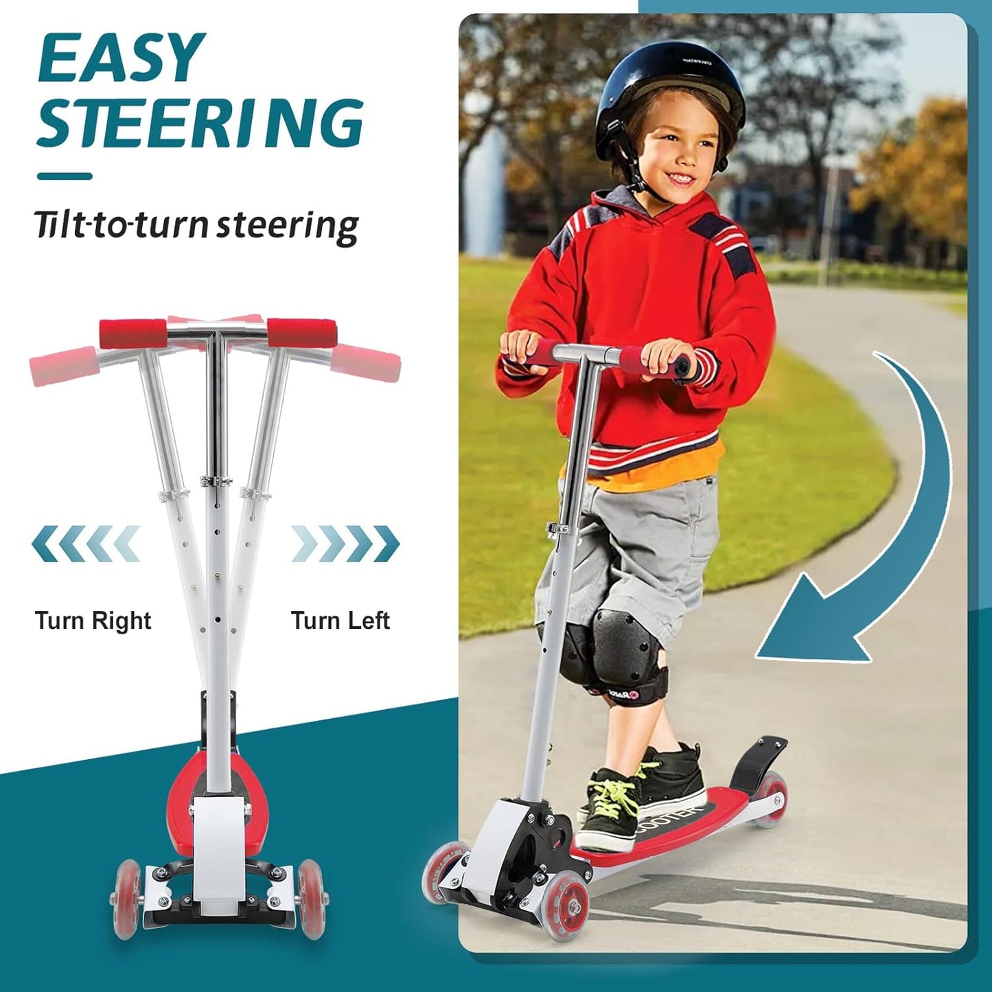 Kids Kick Scooter Adjustable Height Handlebars