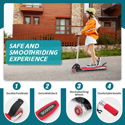 Kids Kick Scooter Adjustable Height Handlebars