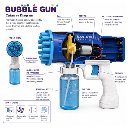 Bubble Gun With 25 Holes-