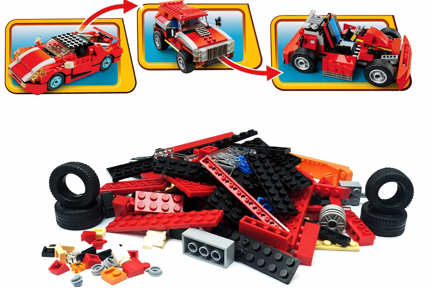 Red car change building blocks