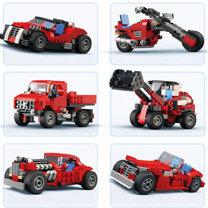 Red car change building blocks