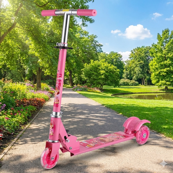 Kids Kick Scooter with LED Light-Up Wheels