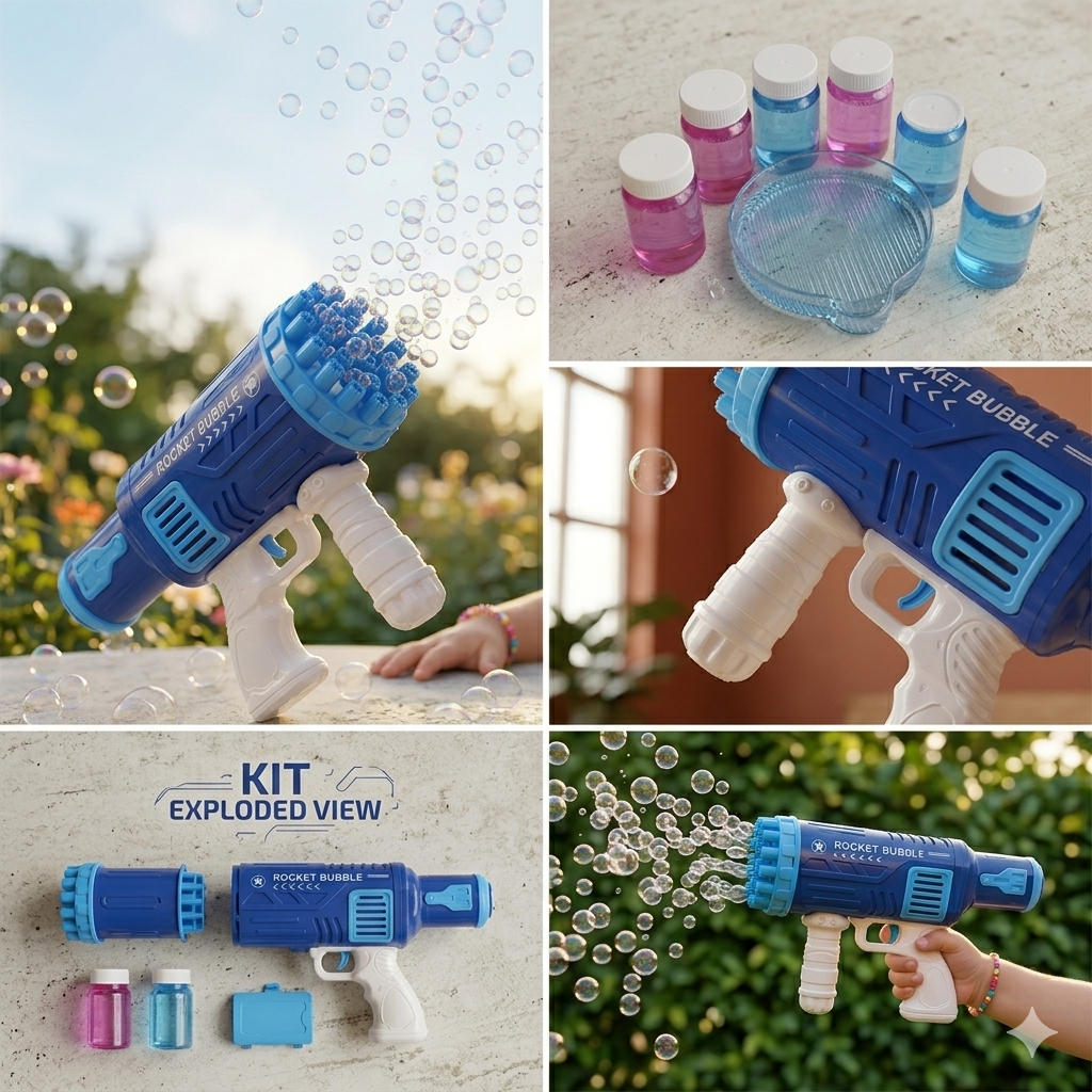 Bubble Gun With 25 Holes-