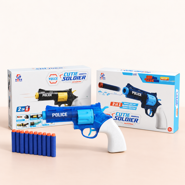 Soldier Dart & Water Toy Blaster – 2-in-1, Assorted Colour