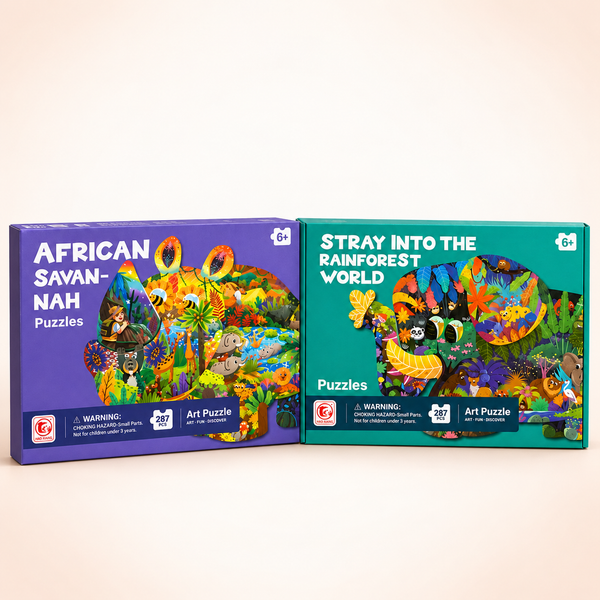 Animal-Shaped Jigsaw Activity Puzzle – 287 Pieces, Assorted