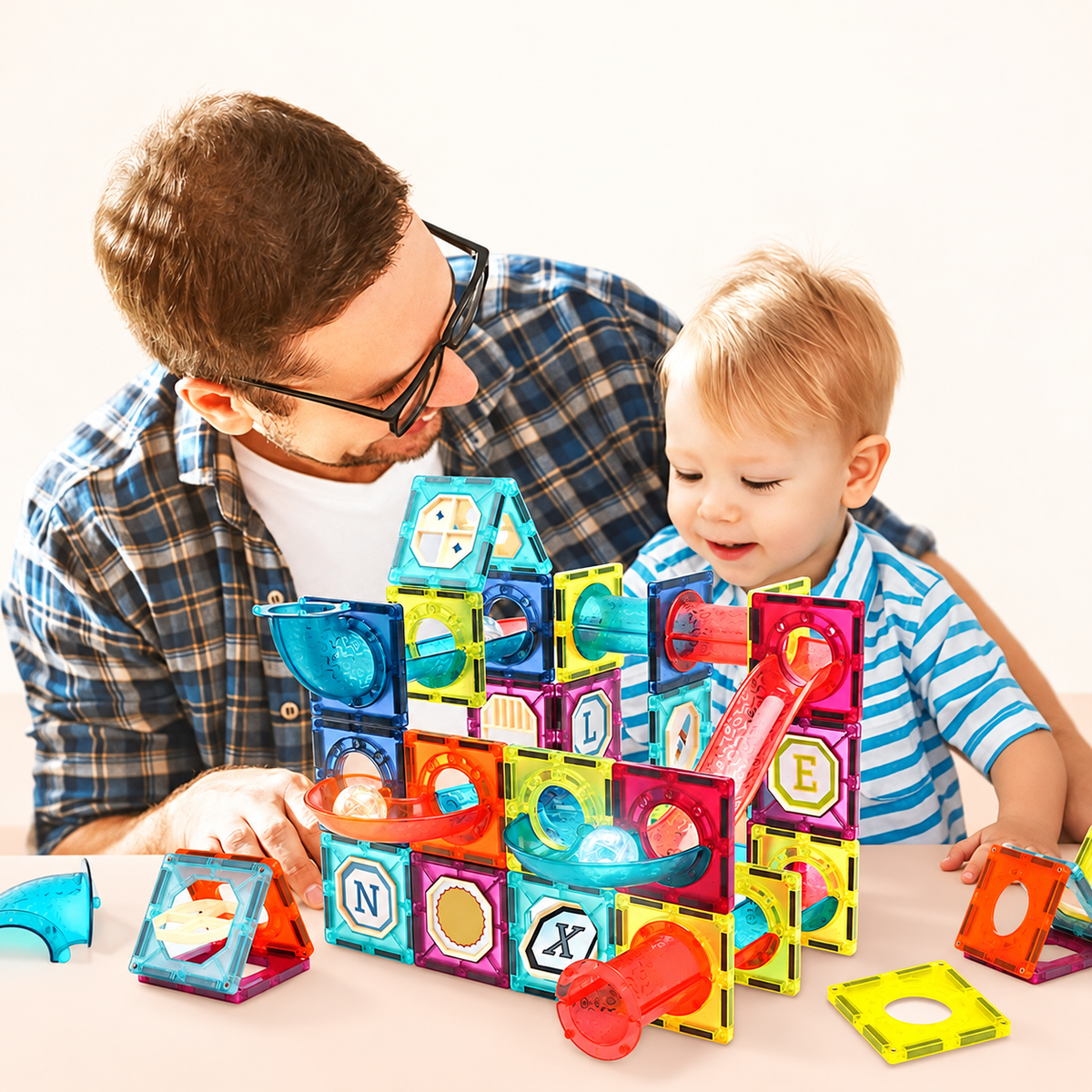 Magnetic Pipe Construction Block Set