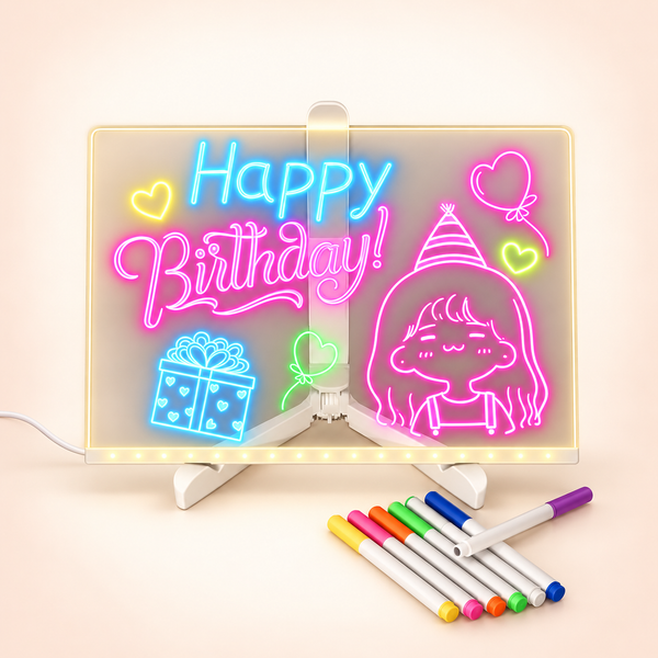 Acrylic LED Drawing Board & 7 Neon Pens