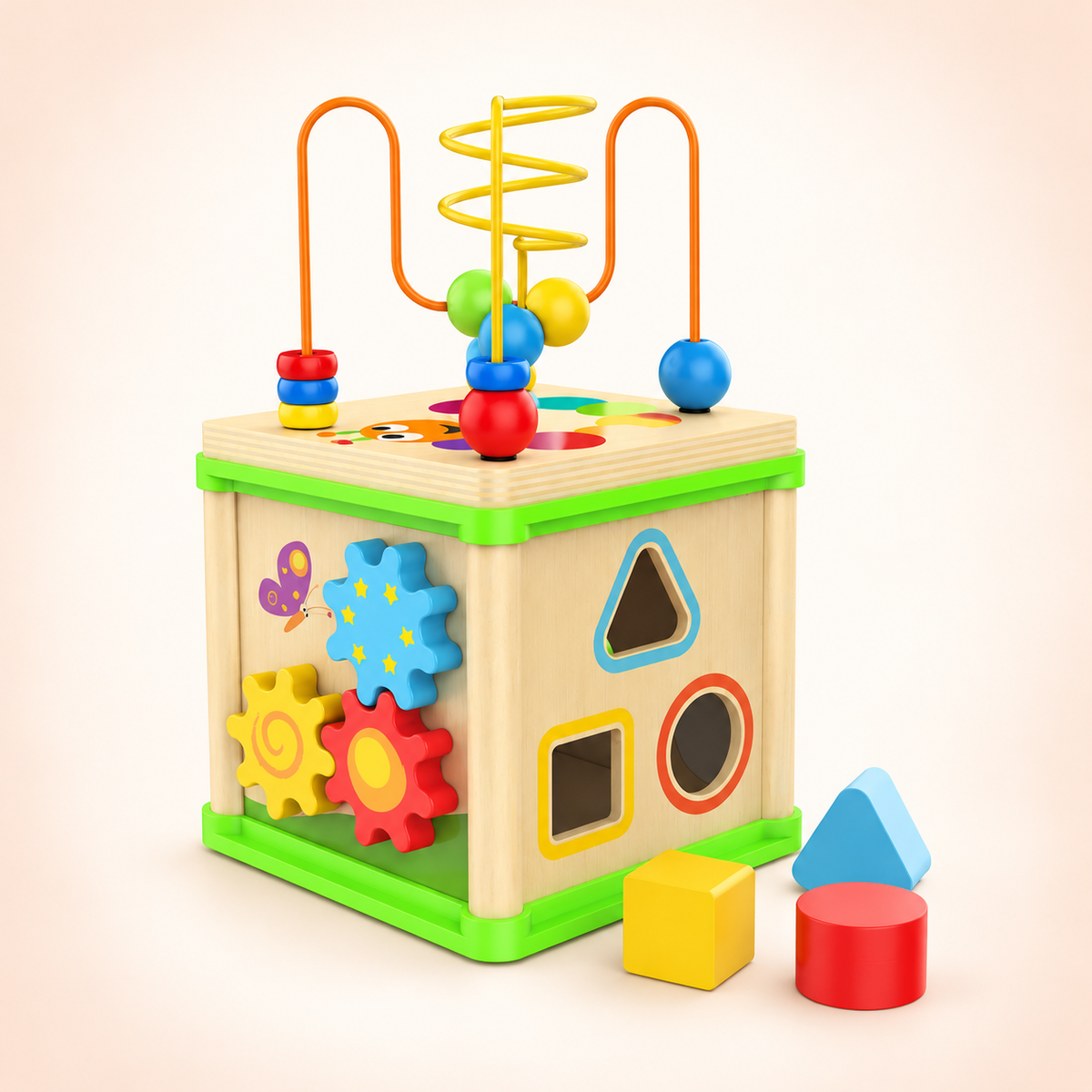 Wooden Activity Cube & Play Board