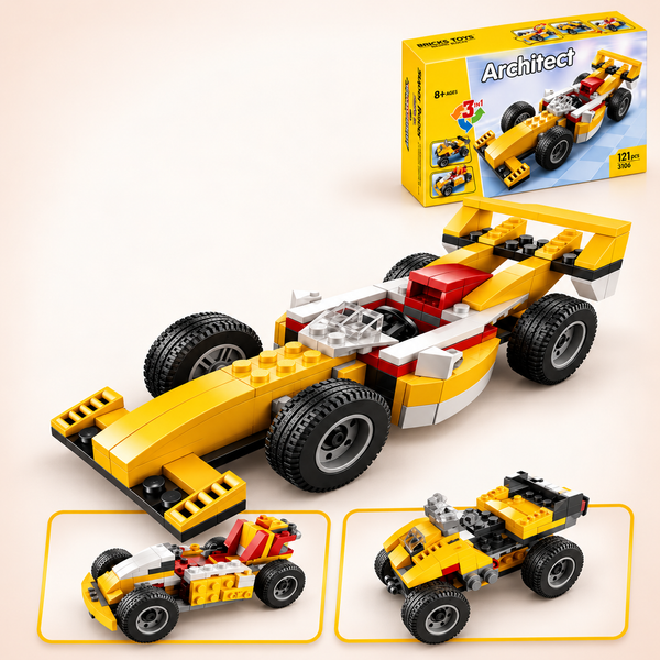 Architect Super Racer Construction Set – 3-in-1, 121 Pieces