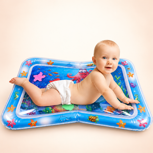 Blue Inflatable Tummy Time Water Mat