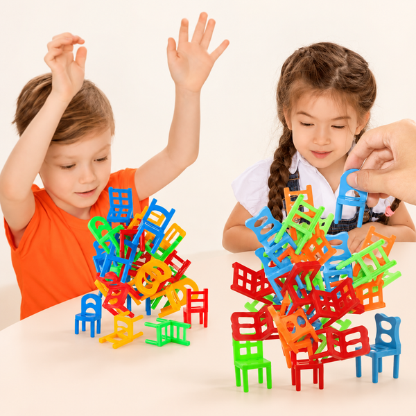 Chair-Stacking Balance Challenge Game