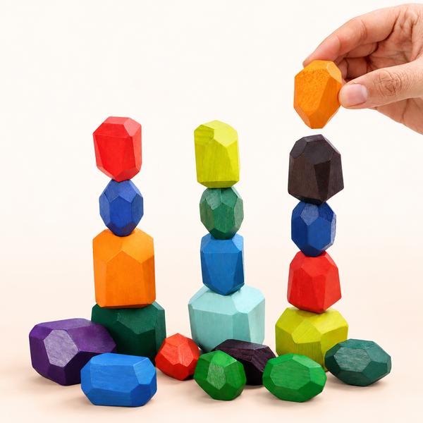 Wooden Balancing Stone Stacking Set