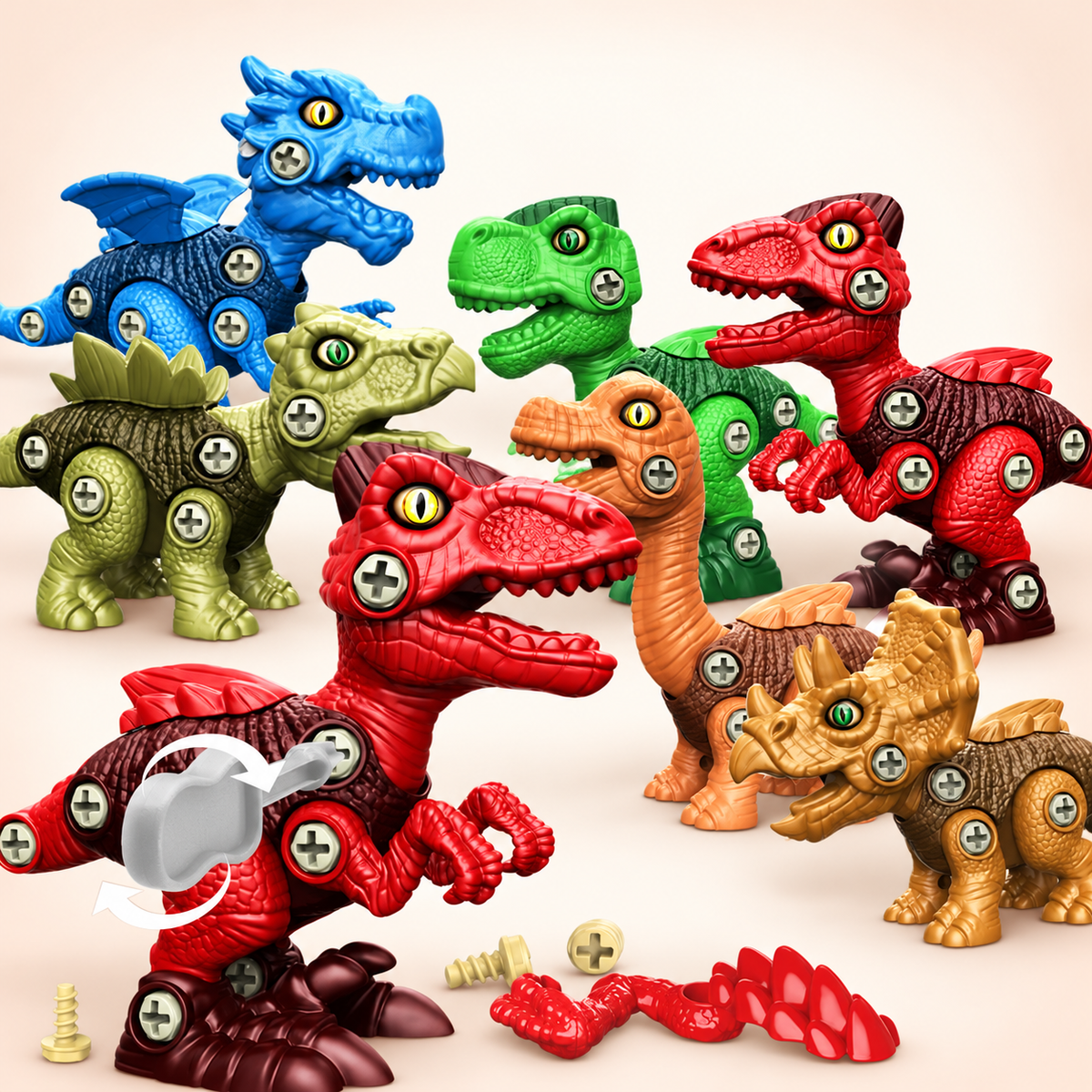 Build-Your-Own Dinosaur Toy Set – 4 Pieces
