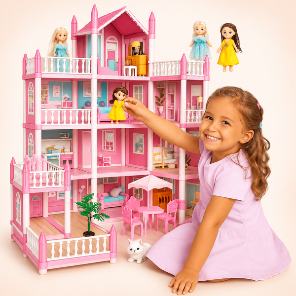 Build-Your-Own Dreamy Pink Villa Dollhouse