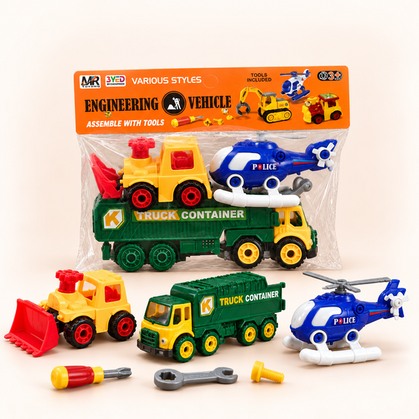 Build-Your-Own Engineering Vehicle Set – 3-in-1
