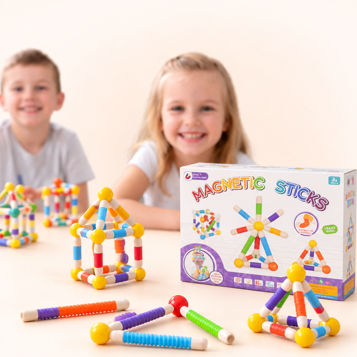 Flexible Magnetic Construction Tube Set – 36 Pieces