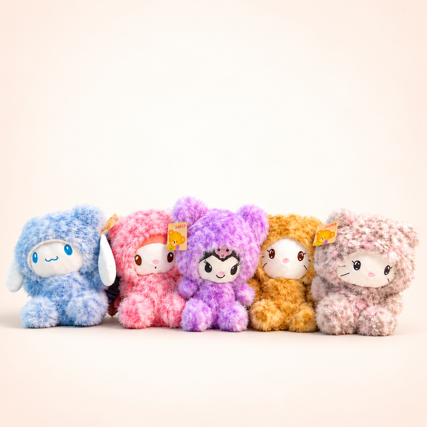 Fluffy Labubu Soft Plush – 25cm, Assorted Colour