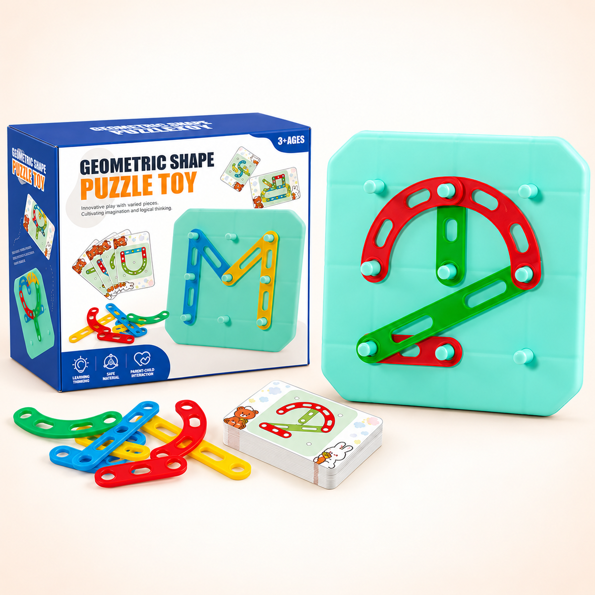 Geometric Shape-Matching Activity Puzzle
