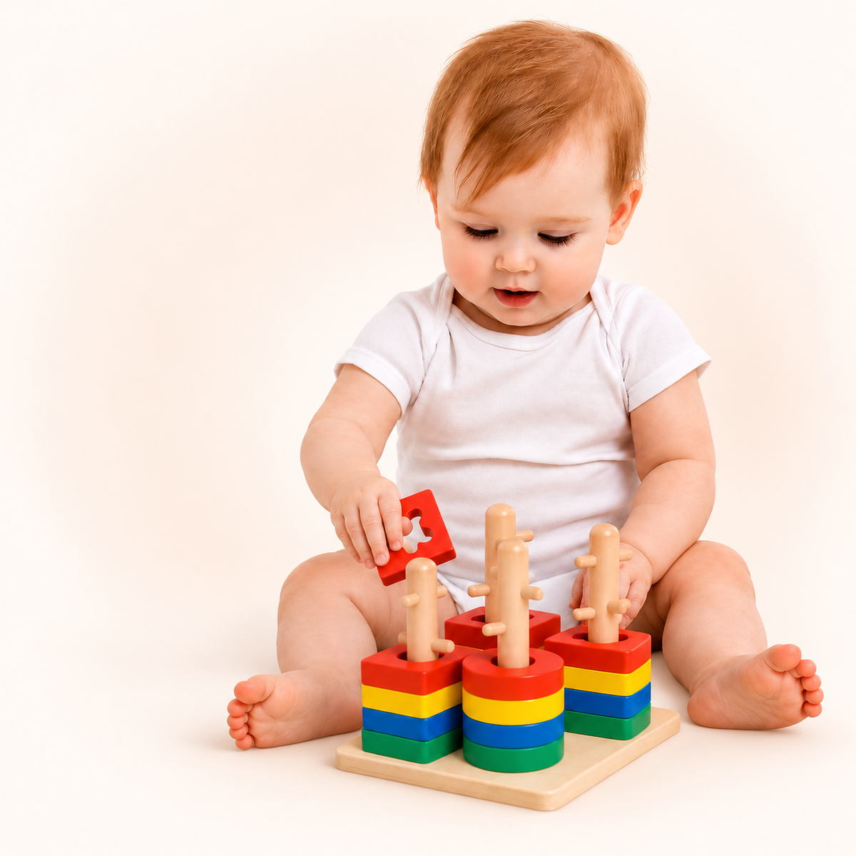 Four-Column Shape-Stacking Puzzle