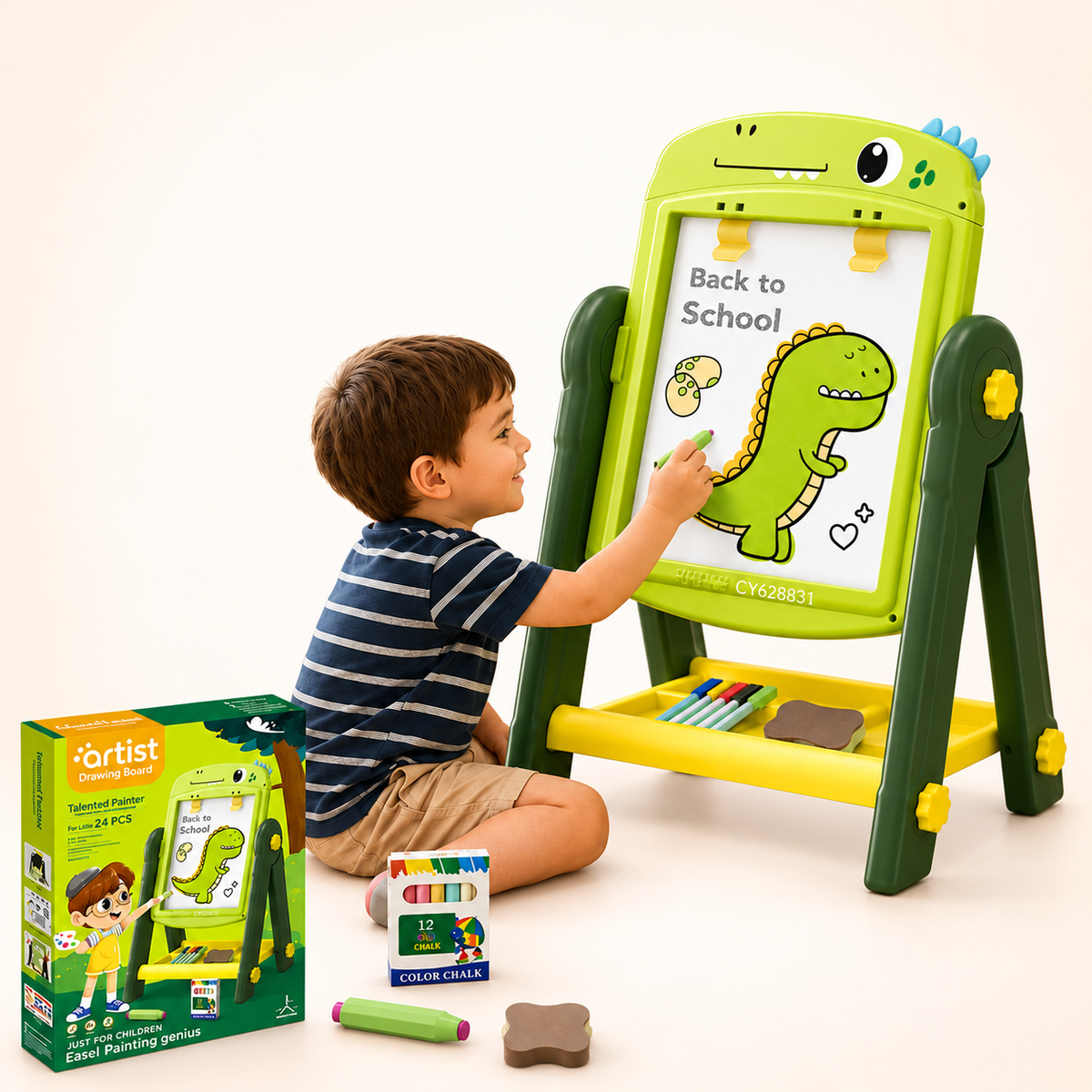 Double-Sided Magnetic Drawing Easel & Accessories