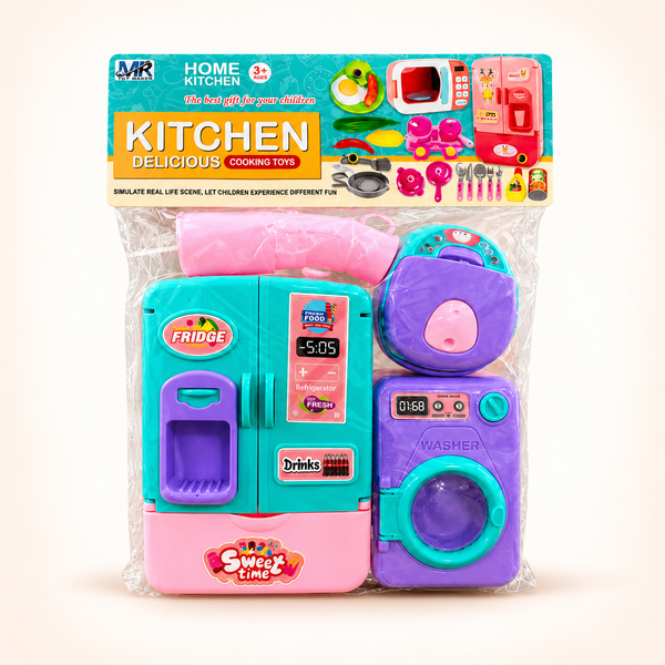 Pretend Kitchen Appliance Play Set – 3-in-1